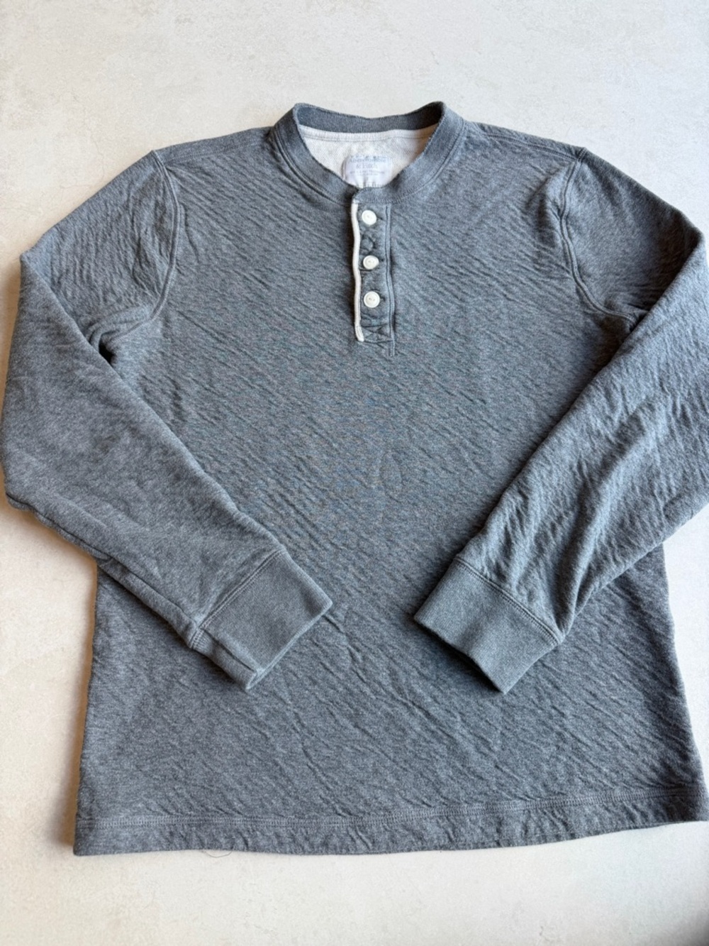Abercrombie & Fitch Gray Long-Sleeve Henley Shirt